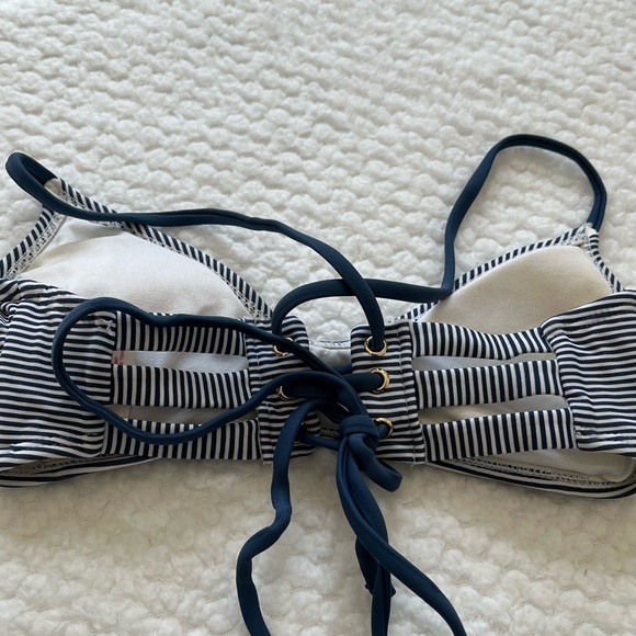 Blue and White Striped Bikini Top - Picture 6 of 8